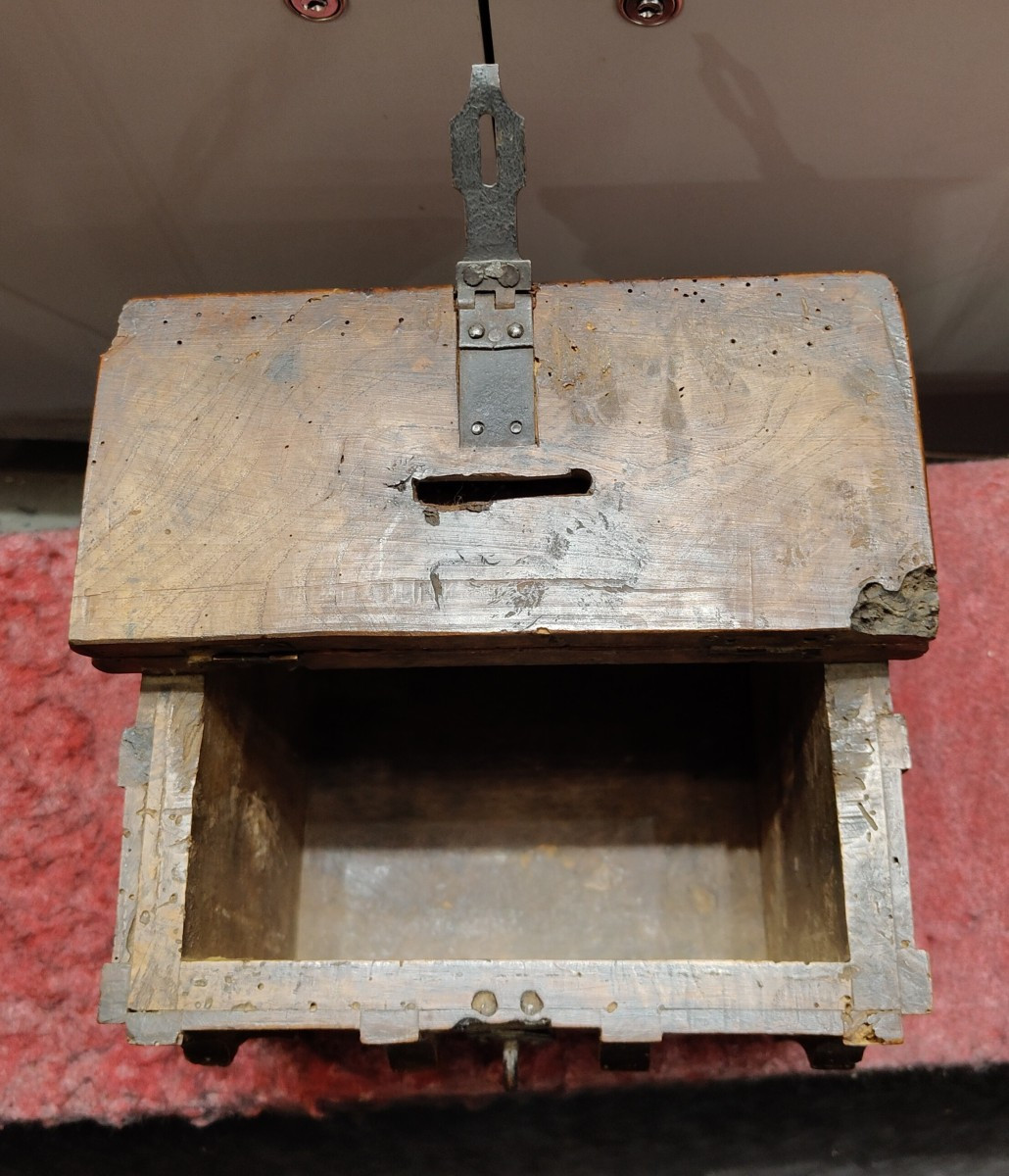 Rara cassetta elemosiniere in legnoalta epoca-photo-5