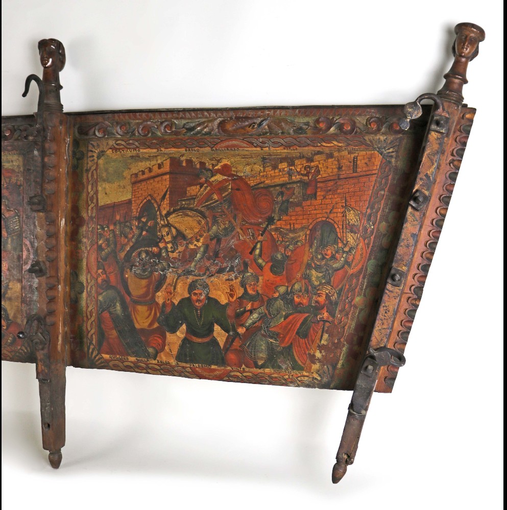 Splendida sponda di carretto siciliana firmata da Domenico Ducato e Paolo Gagliardo-photo-3