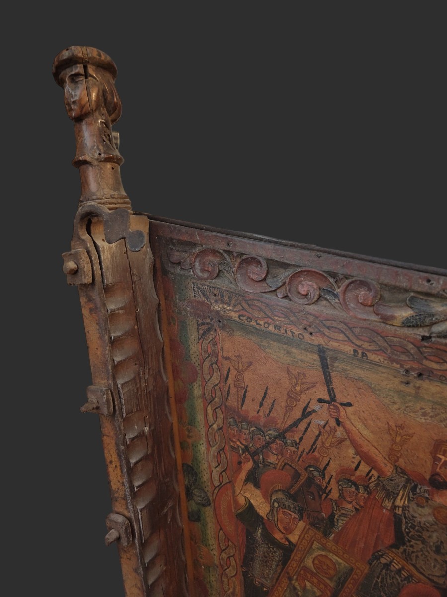 Splendida sponda di carretto siciliana firmata da Domenico Ducato e Paolo Gagliardo-photo-2