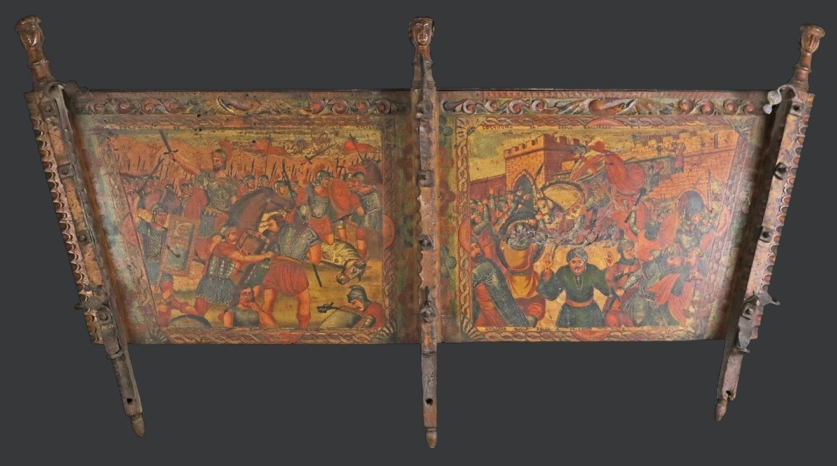 Splendida sponda di carretto siciliana firmata da Domenico Ducato e Paolo Gagliardo