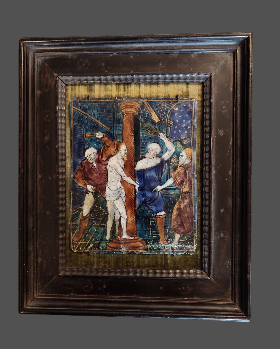 Flagellazione di Cristo smalto attribuito alla bottega di Nicolas Nohailer (1514-1588)