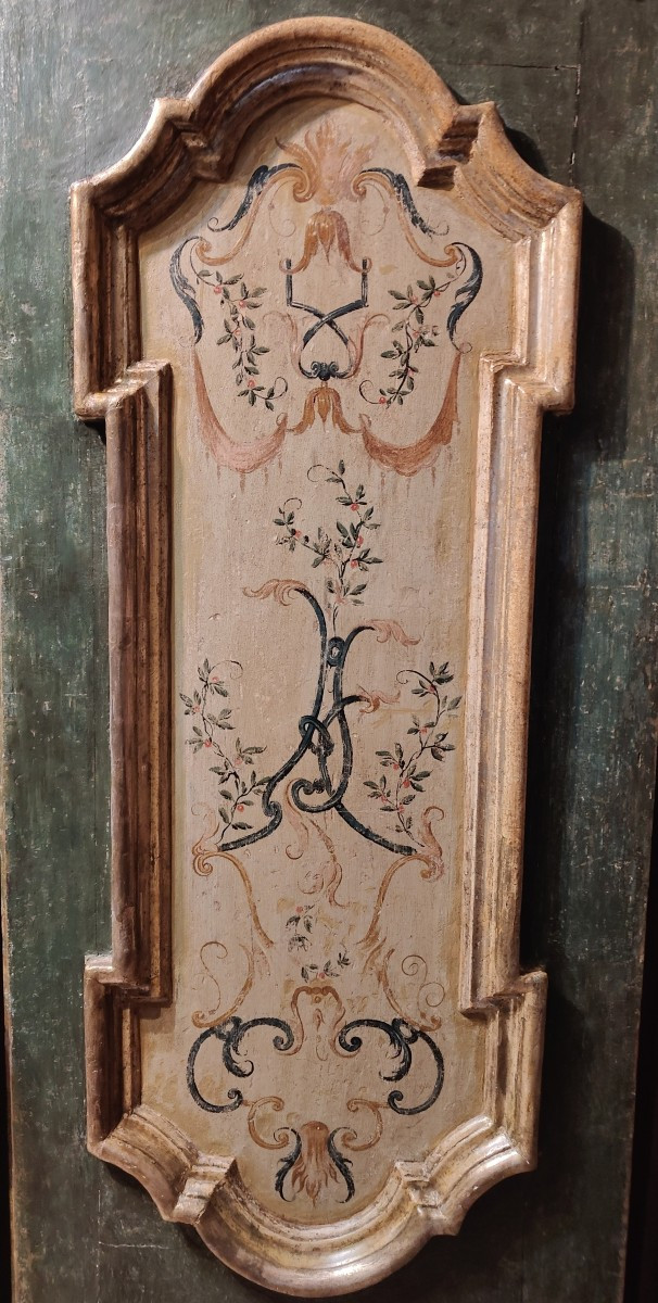 Bella porta napoletana Luigi XV dipinta a tempera con cornici a mecca-photo-2