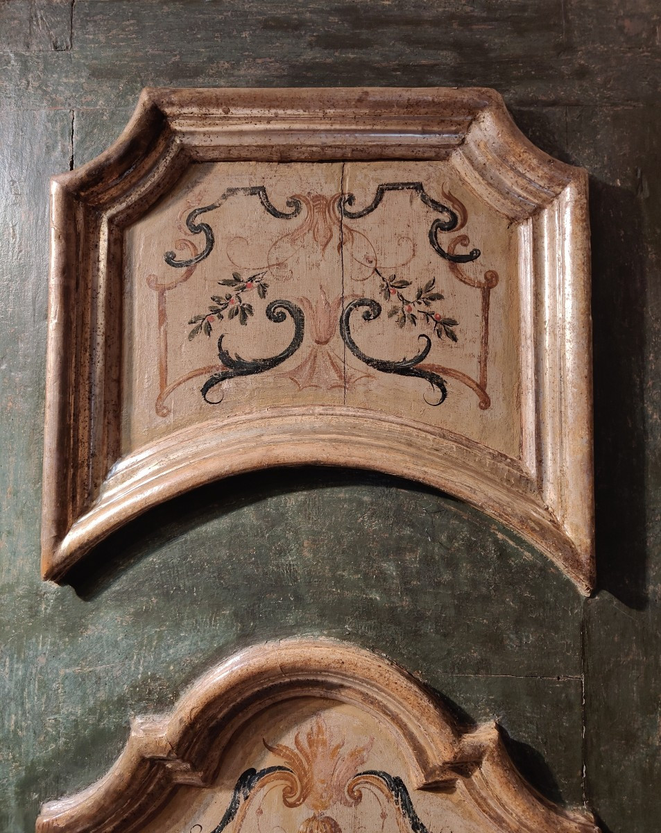 Bella porta napoletana Luigi XV dipinta a tempera con cornici a mecca-photo-3