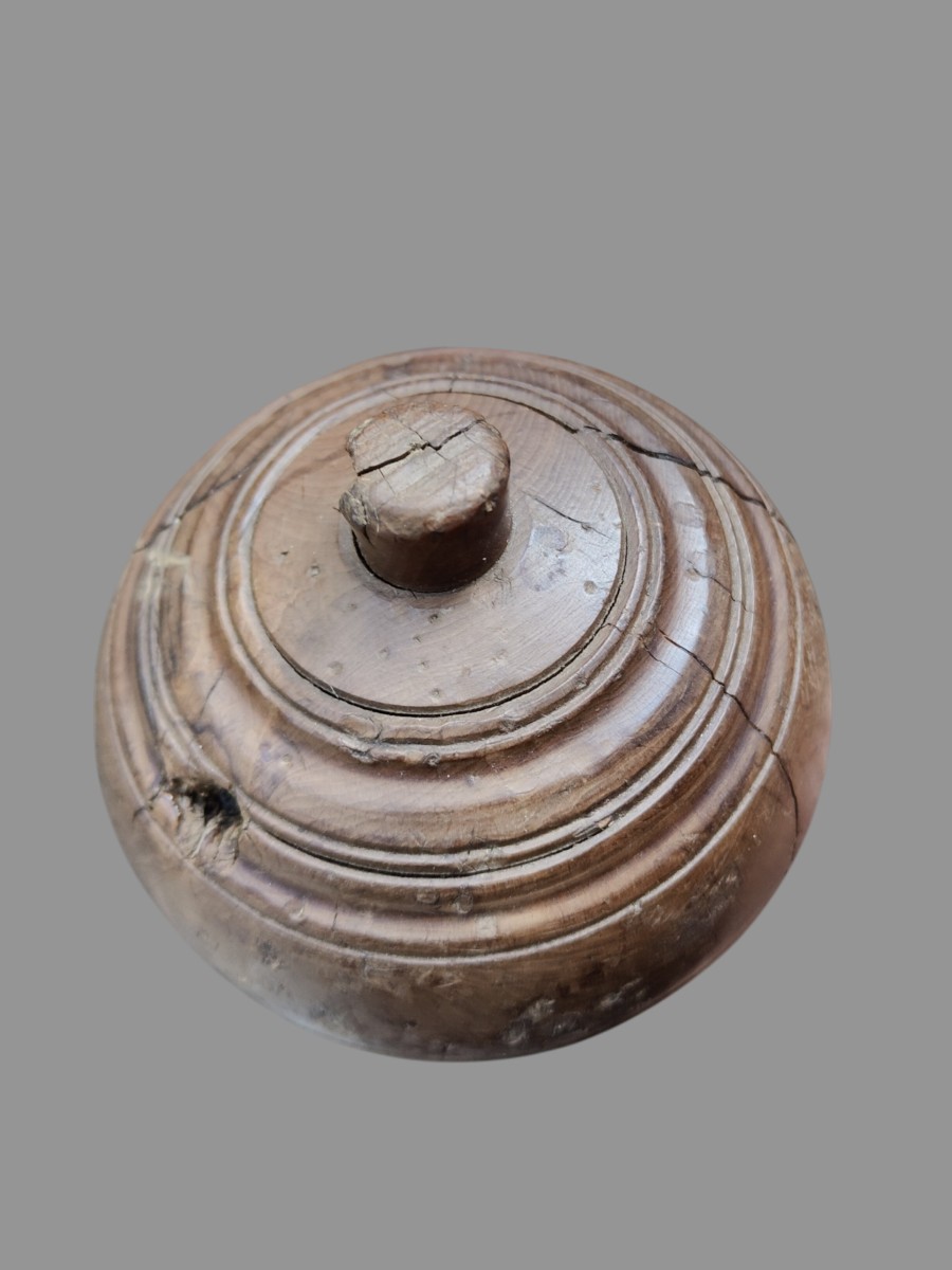 Grande trottola in bosso tornito XIX secolo-photo-4