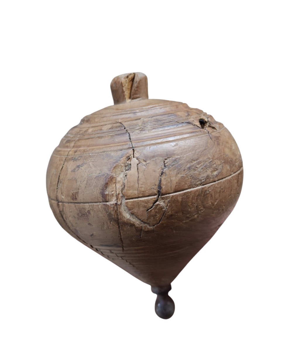 Grande trottola in bosso tornito XIX secolo-photo-2