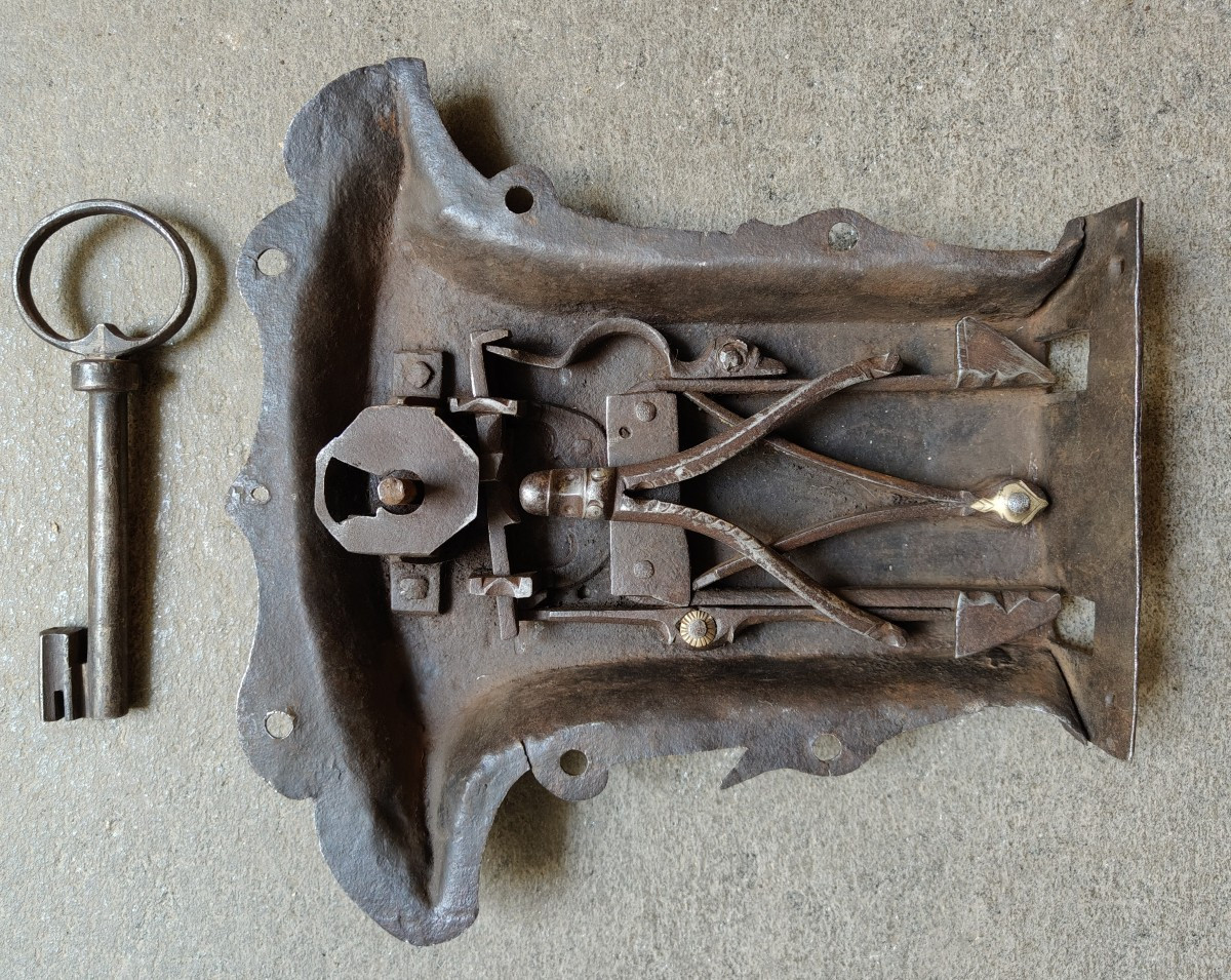 Grande serratura gotica da cassapanca-photo-3