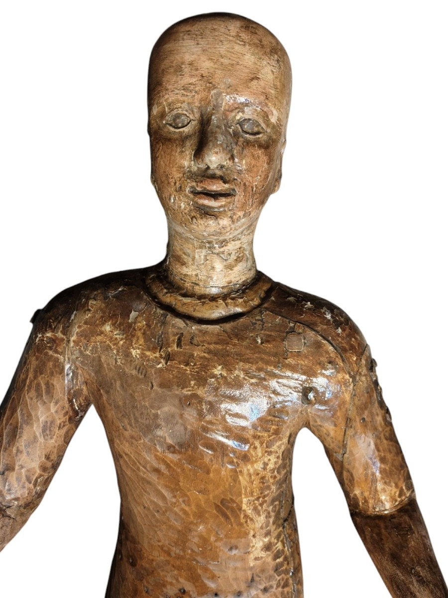 Manichino in legno dipinto Italia XVIII secolo 92 cm-photo-3