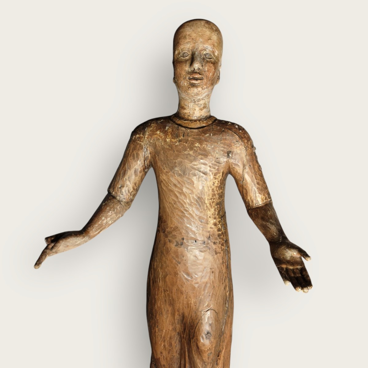 Manichino in legno dipinto Italia XVIII secolo 92 cm-photo-1