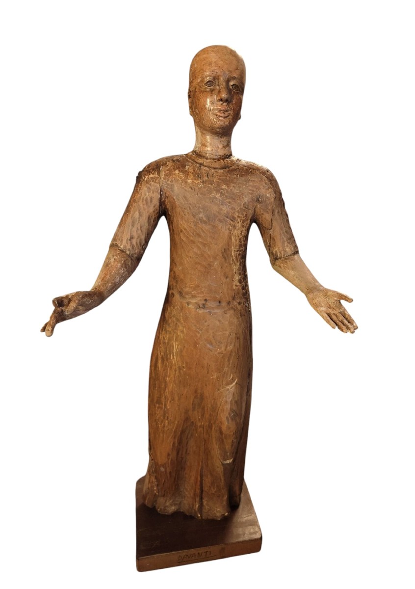 Manichino in legno dipinto Italia XVIII secolo 92 cm-photo-3