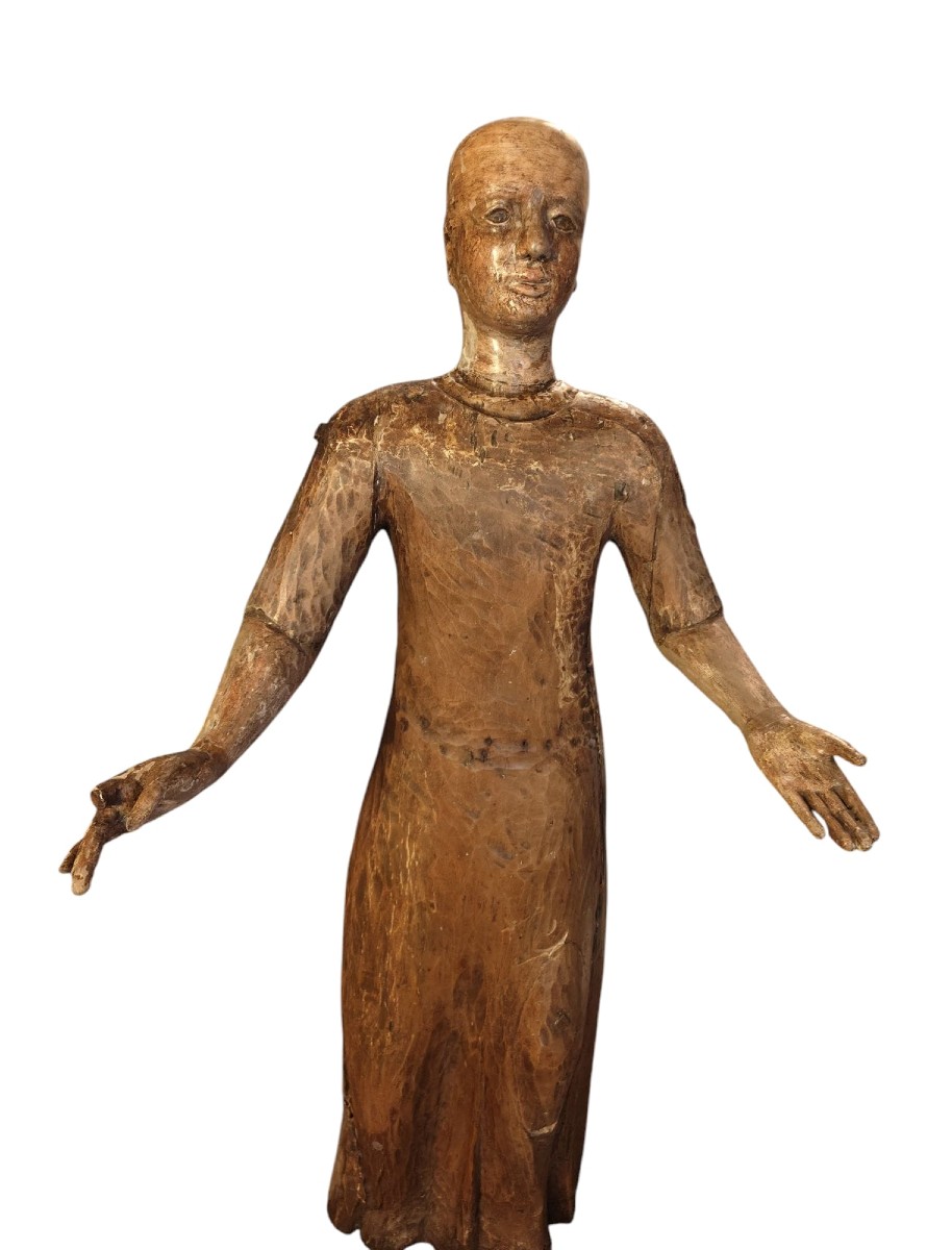 Manichino in legno dipinto Italia XVIII secolo 92 cm-photo-4