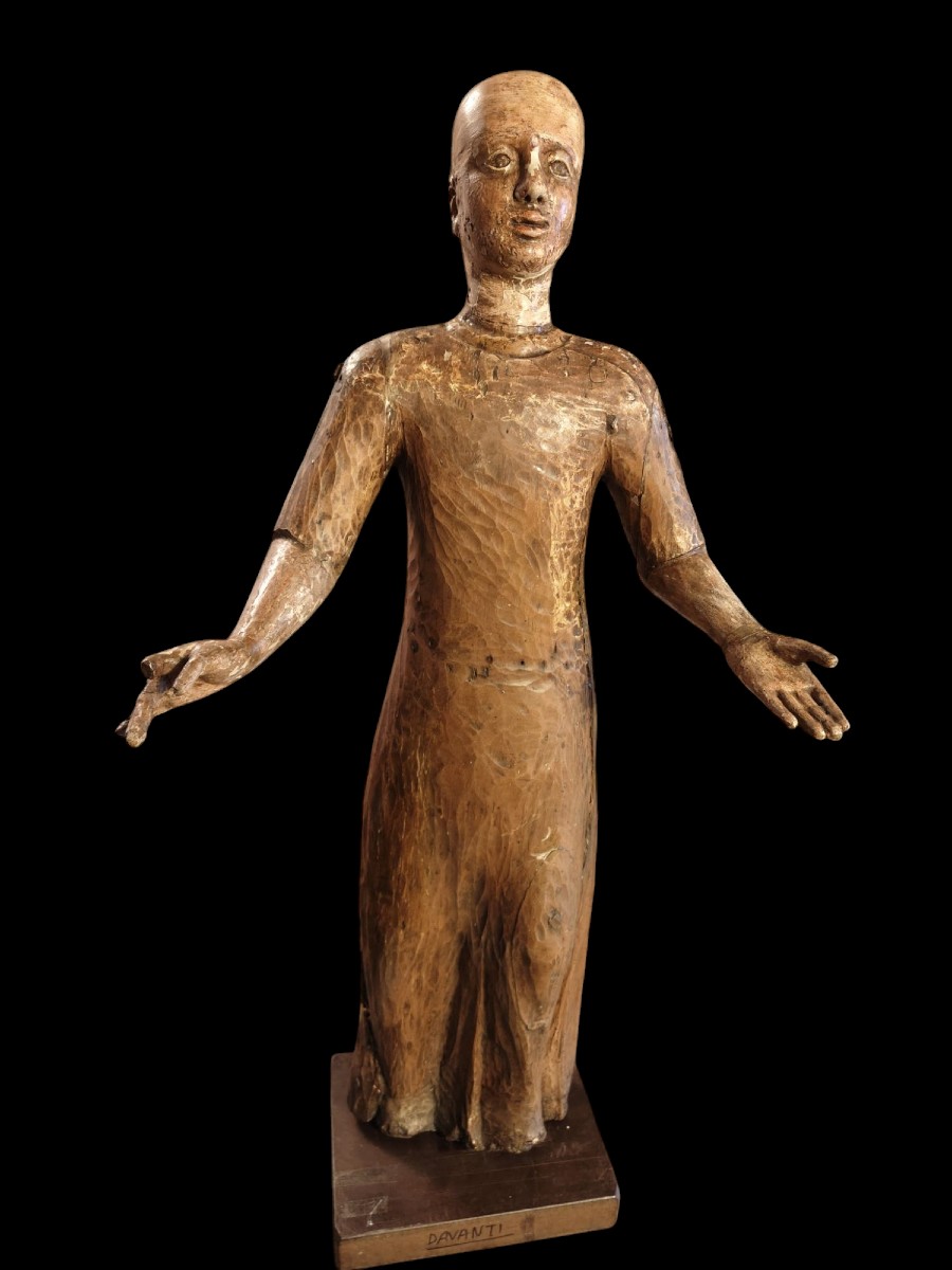 Manichino in legno dipinto Italia XVIII secolo 92 cm