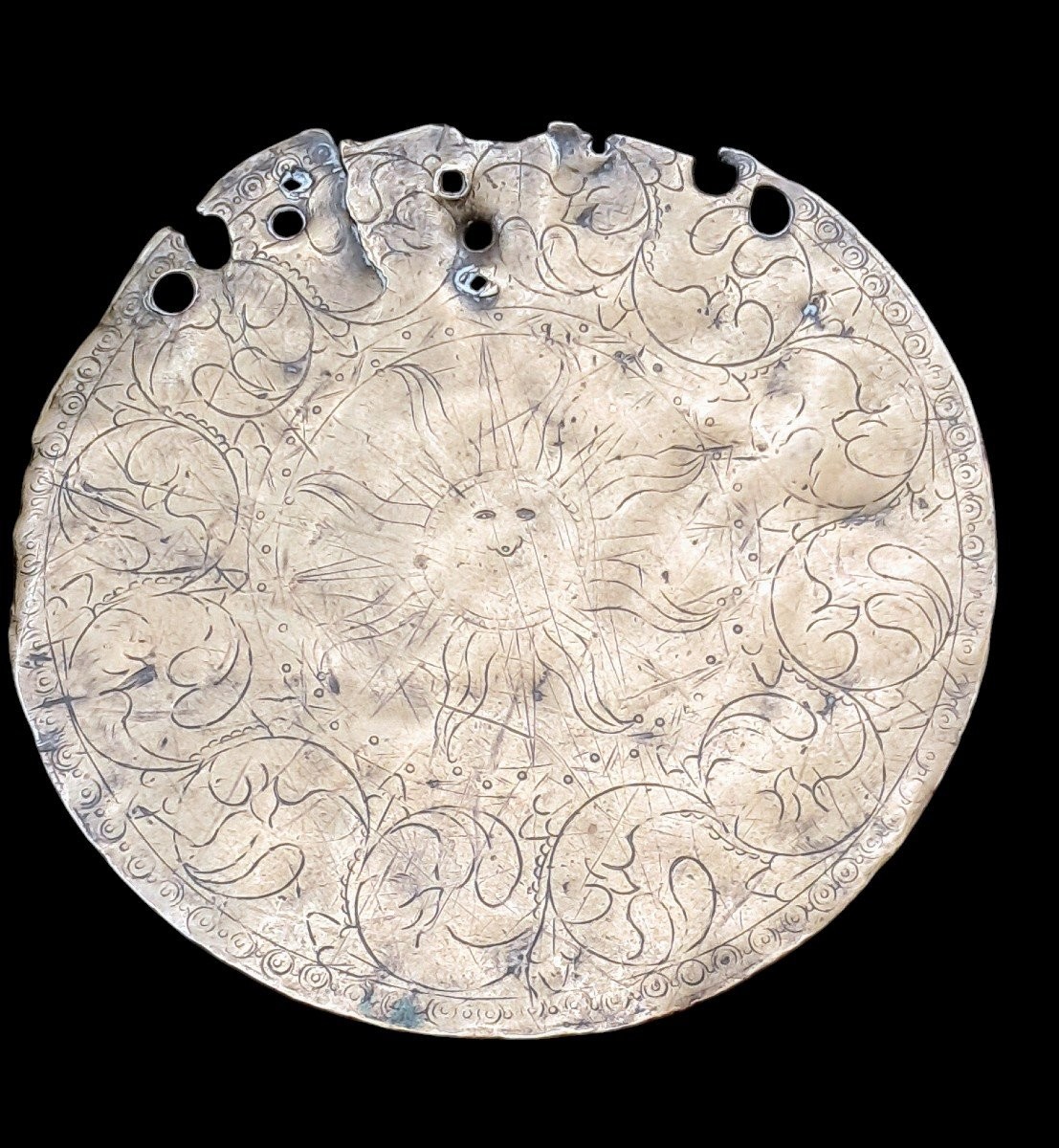 Placca per muli in ottone incisa XVIII secolo-photo-2