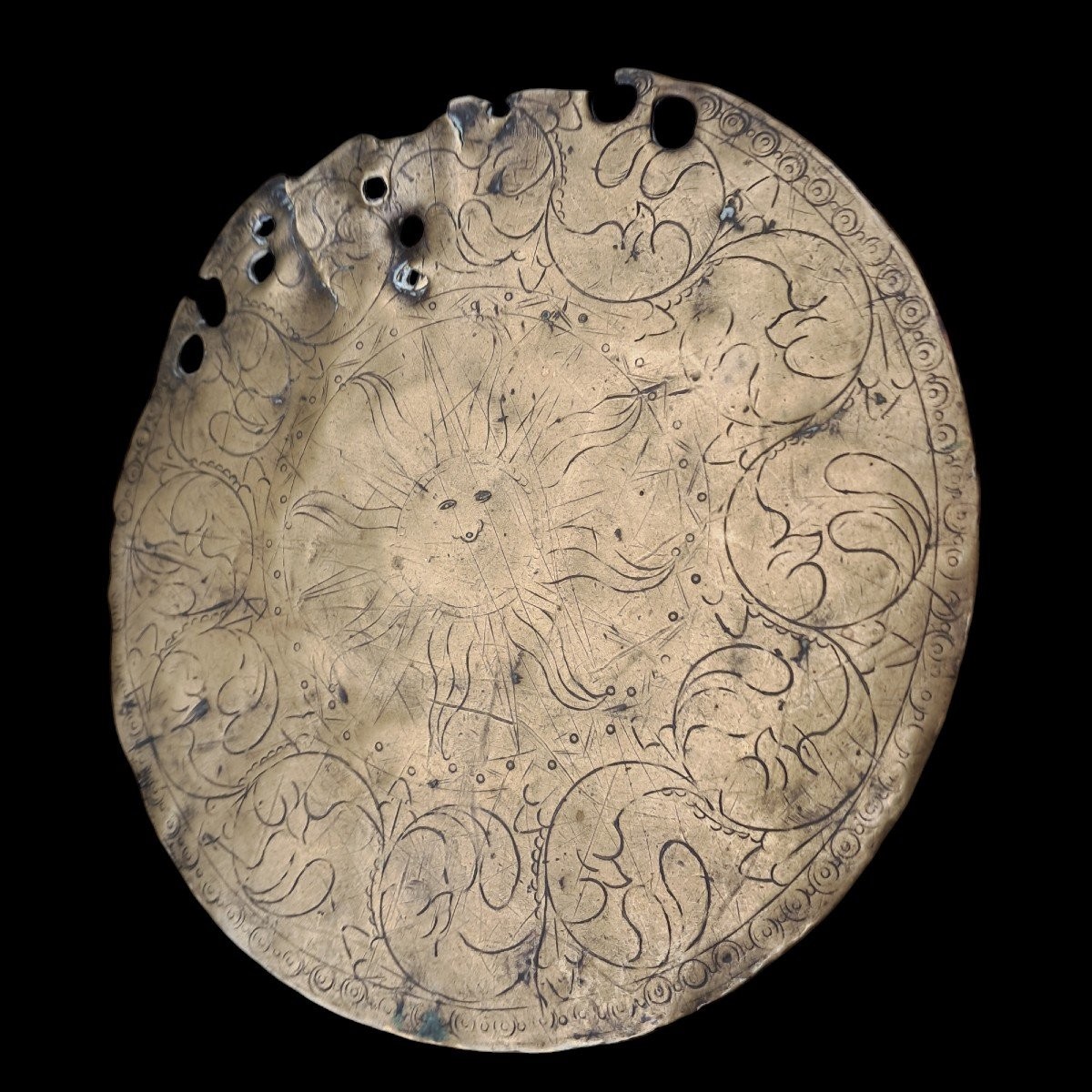 Placca per muli in ottone incisa XVIII secolo-photo-3