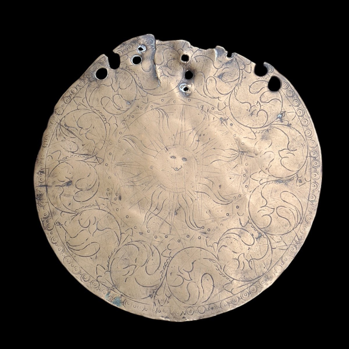 Placca per muli in ottone incisa XVIII secolo-photo-4