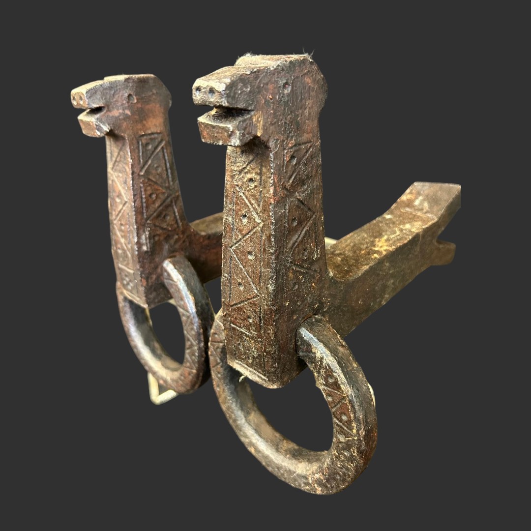 Rara coppia di anelli zomorfi per legare i cavalli Toscana epoca tardo medioevale-photo-4