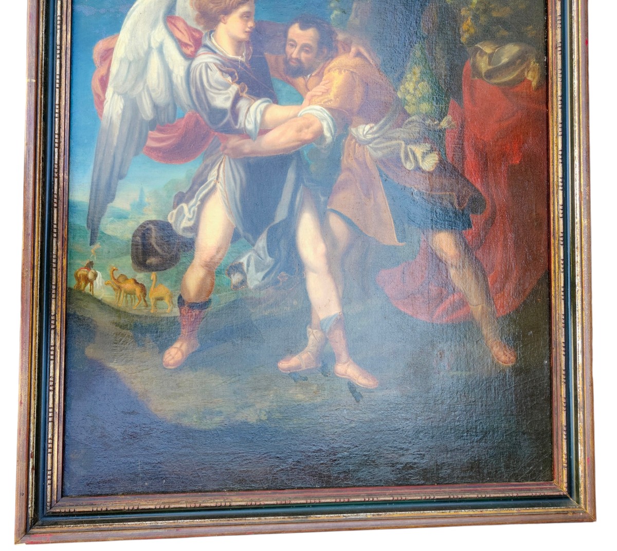 Lotta di Giacobbe con l'Angelo Scuola Emiliana XVII secolo-photo-4