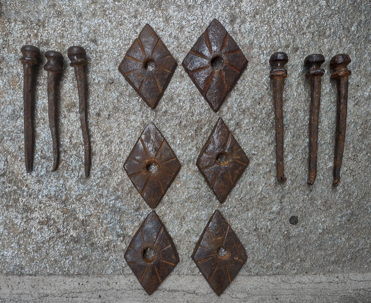 6 Chiodi romboidali a due elementi XVI secolo-photo-2