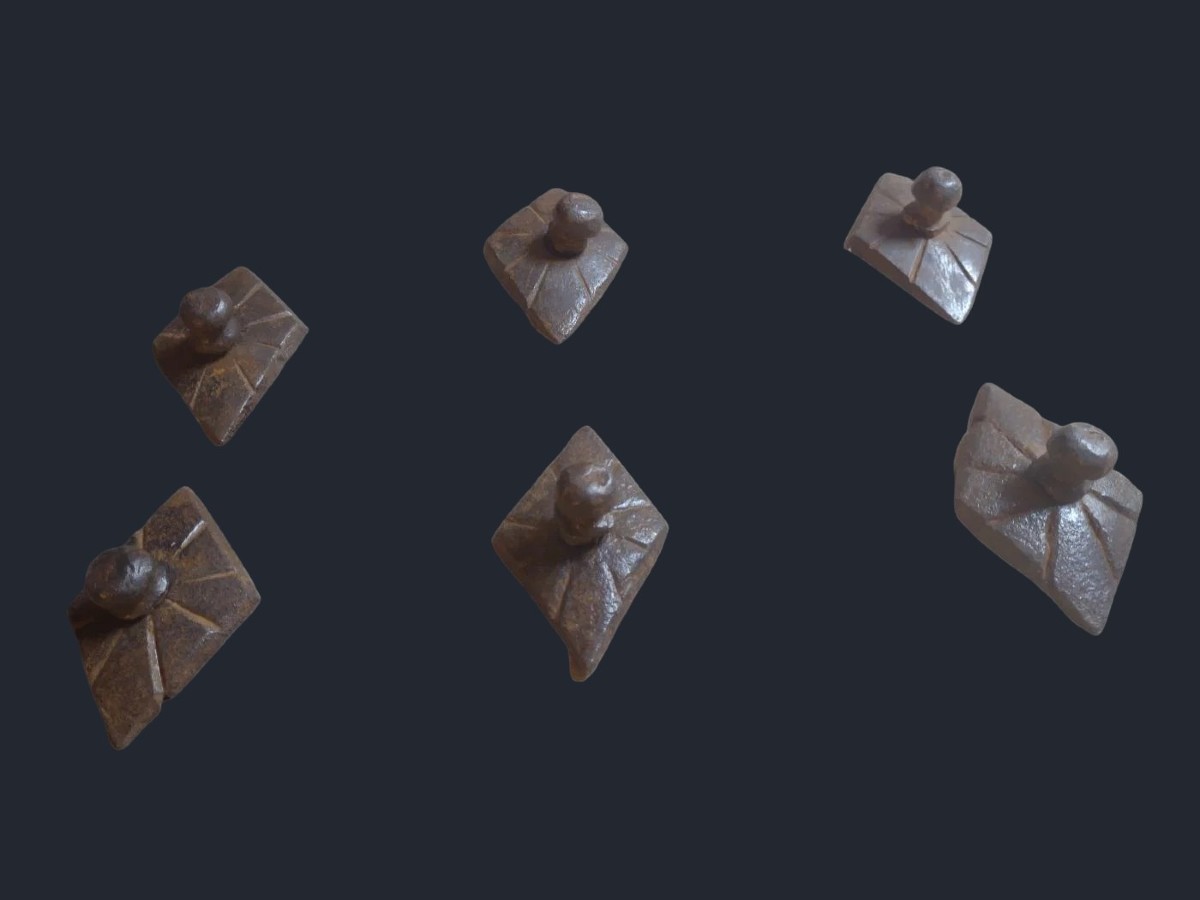 6 Chiodi romboidali a due elementi XVI secolo-photo-2