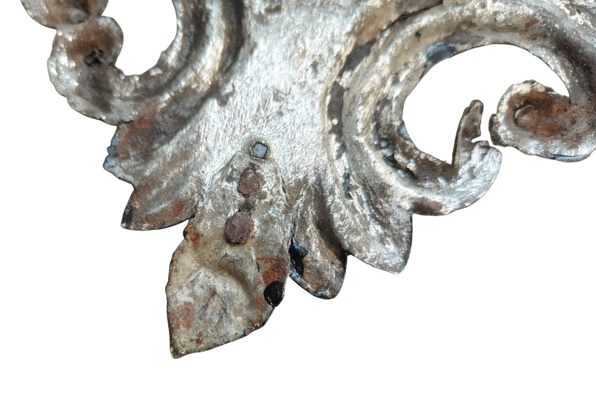 Grande pomolo in ferro forgiato con bella piastra in lamiera originale-photo-5