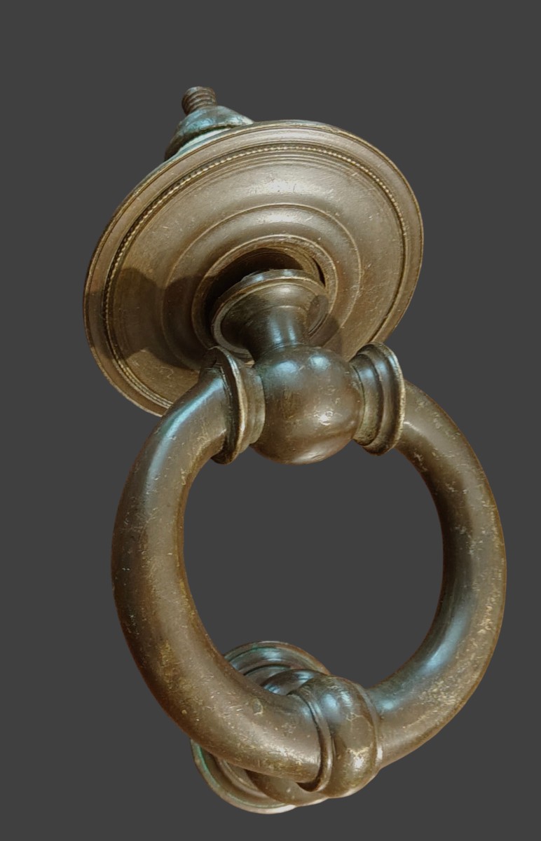 Battiporta in bronzo completo fine XVIII secolo