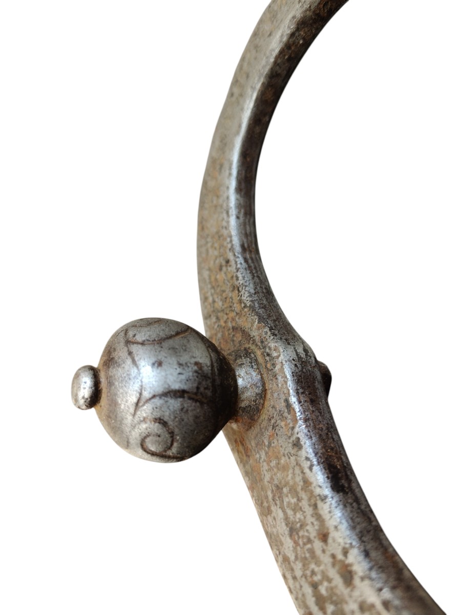 Bel battiporta in ferro forgiato ed inciso Italia inizo XVII secolo-photo-3