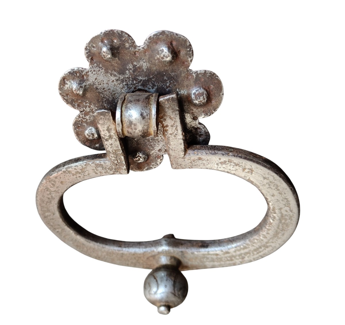 Bel battiporta in ferro forgiato ed inciso Italia inizo XVII secolo-photo-5