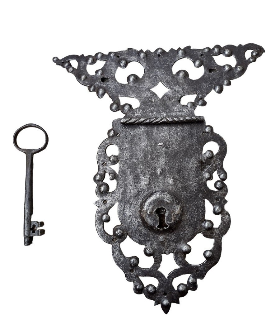 Splendida serratura da cassapanca inizio XVIII secolo-photo-2