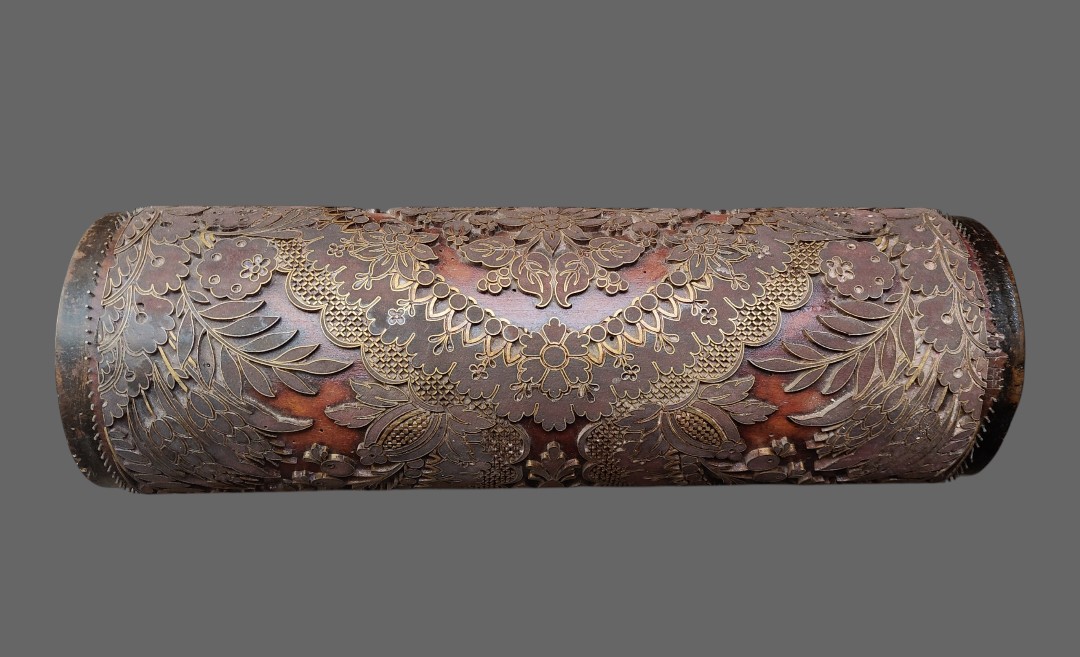 Splendido rullo per decoro carta da parati o tappezzeria fine XIX secolo-photo-2