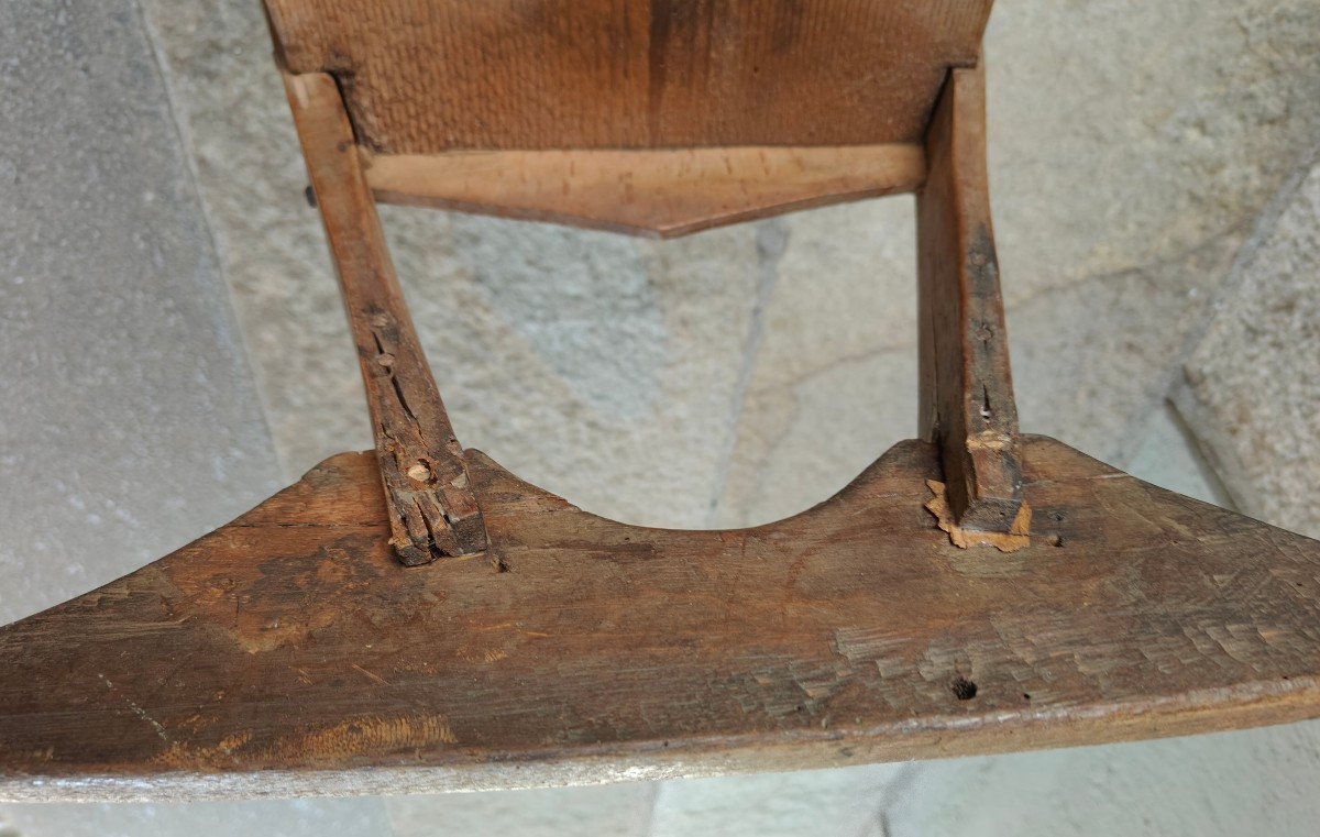 Splendida culla walser in legno dipinto e riccamente inciso inizio XIX secolo-photo-8