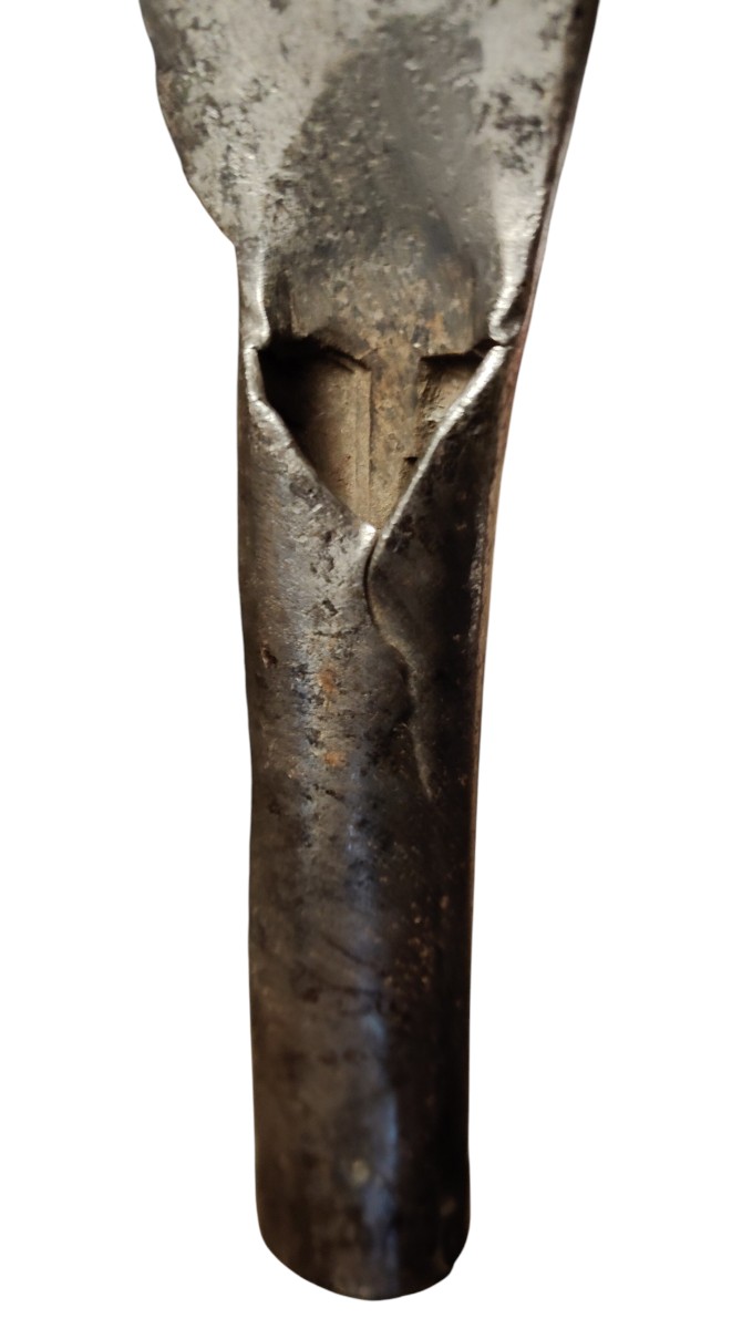 Roncola in ferro forgiato ed inciso XVIII secolo-photo-2