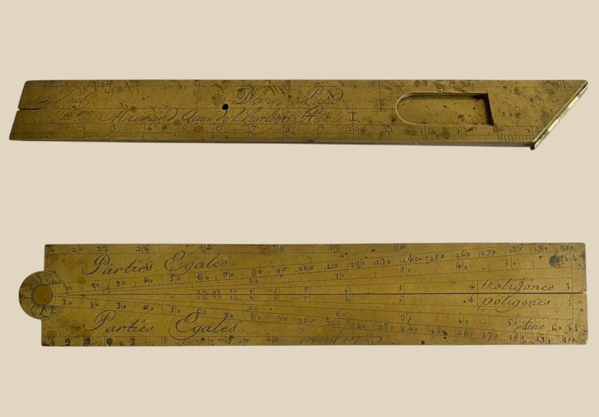 Insieme di un Pied de Roy ed un Demi-Pied de Roy in ottone firmati Meurand à Paris XVIII secolo