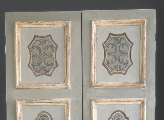 Bella porta veneziana dipinta su entrambi i lati inizio XVIII secolo-photo-4