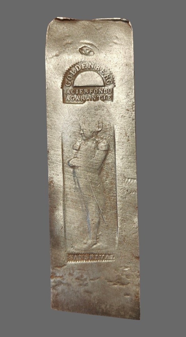 Due differenti lame per pialla Goldenber decorate con l'effige di Napoleone XIX secolo-photo-1