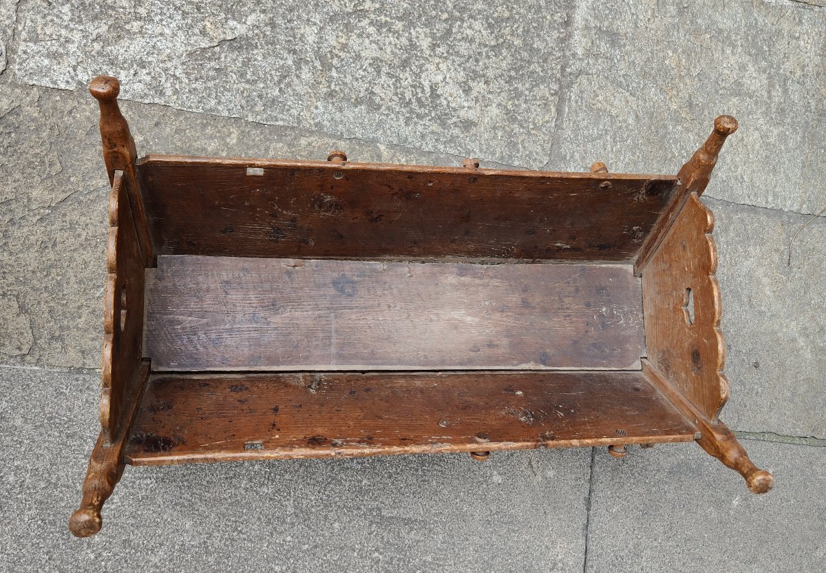 Culla in legno dipinto Alto Adige fine XIX secolo-photo-4