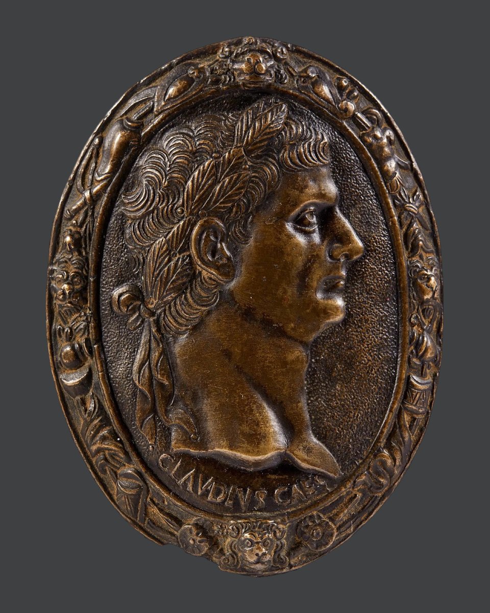 Placchetta in bronzo rappresentante il profilo di Claudio Venezia inizio XVII secolo