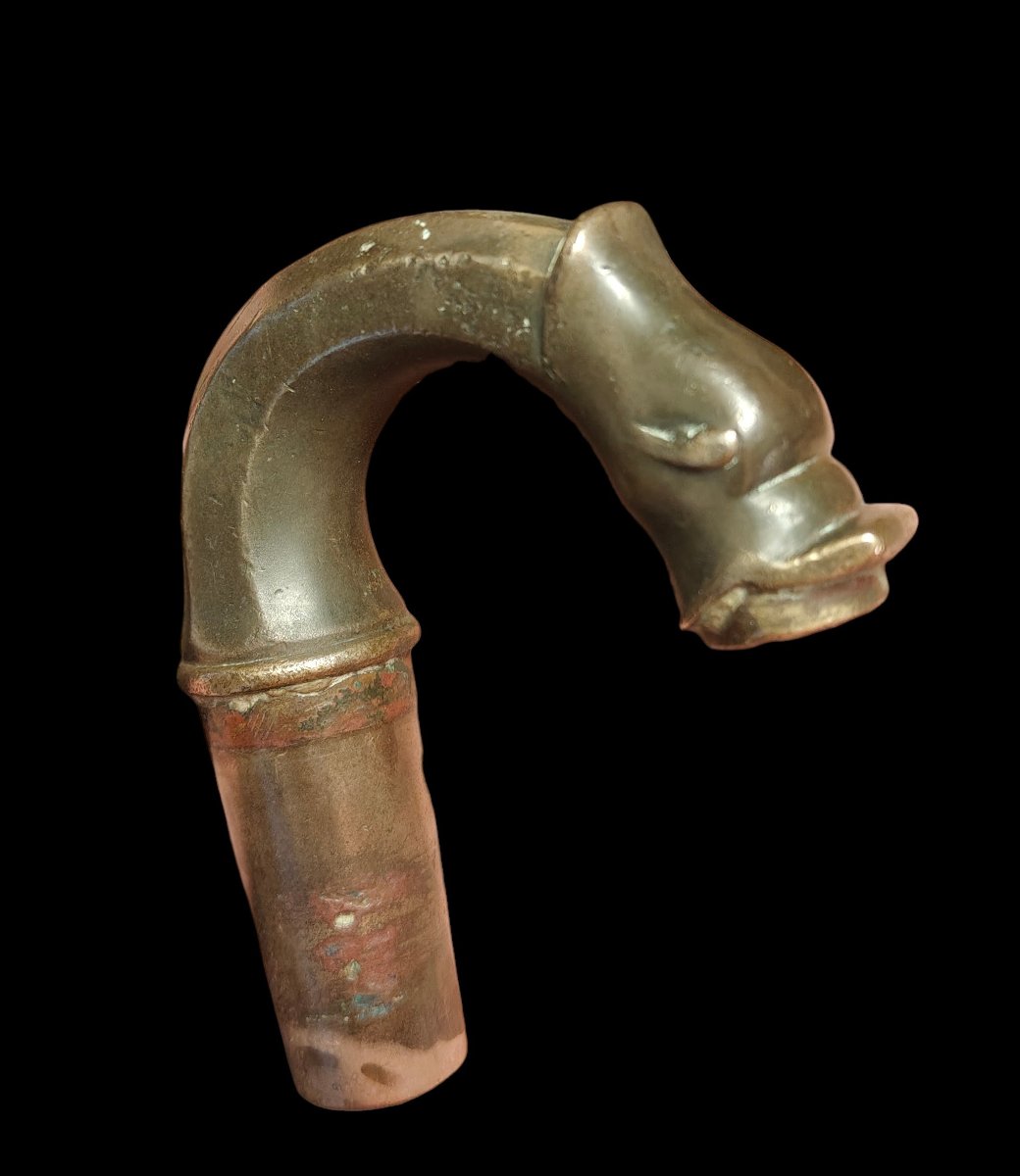 Piccola bocca di fontana o lavabo zoomorfa  in bronzo XVIII secolo-photo-5