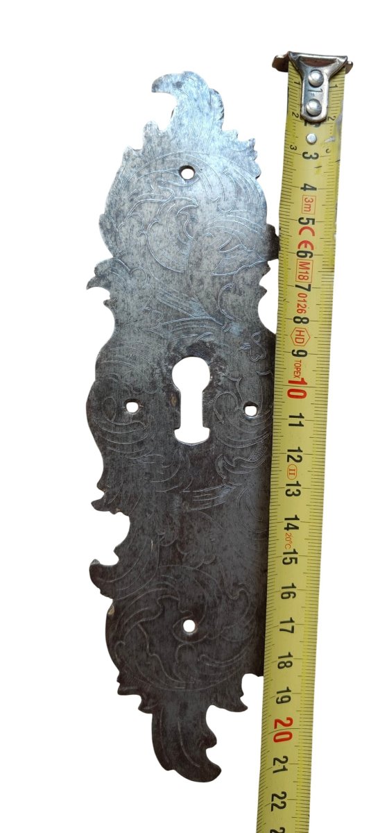 Importante bocchetta barocca in ferro interamente cesellata-photo-3