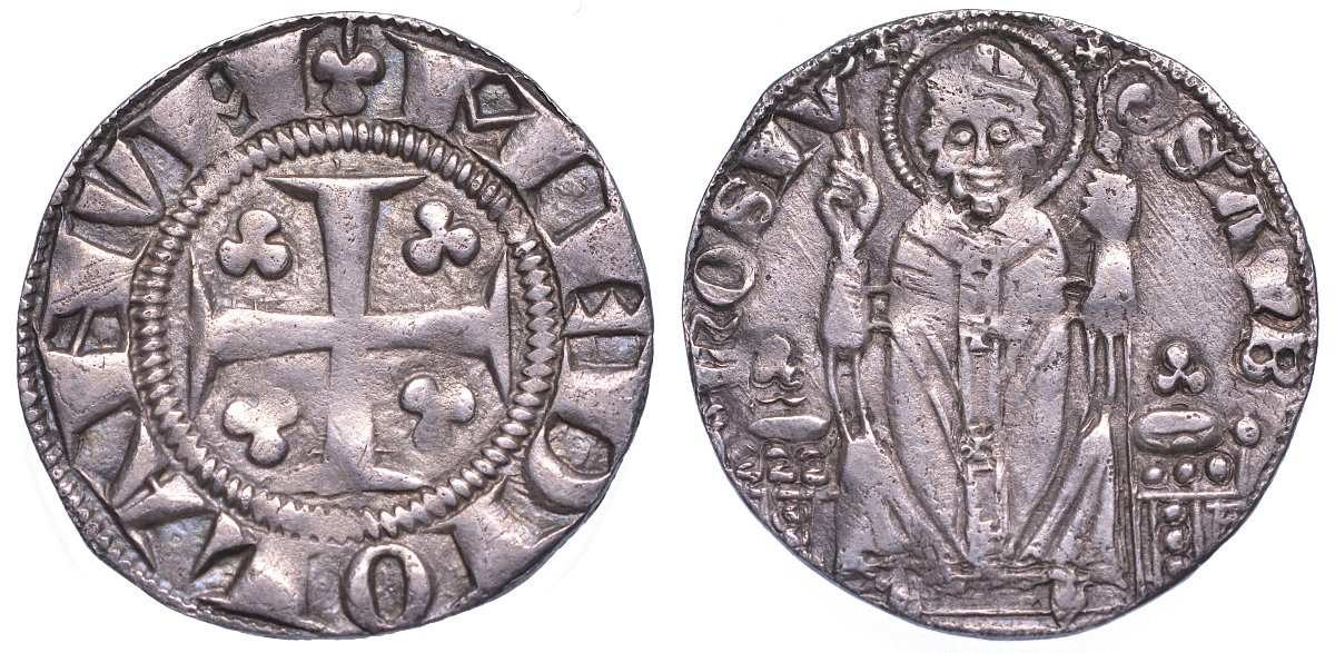 Milano 1250-1310  Ambrosino "piccolo"  in argento