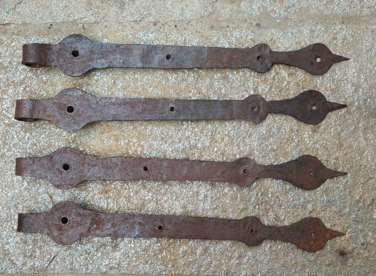 4 Cerniere di porta in ferro forgiato XVIII secolo -photo-1