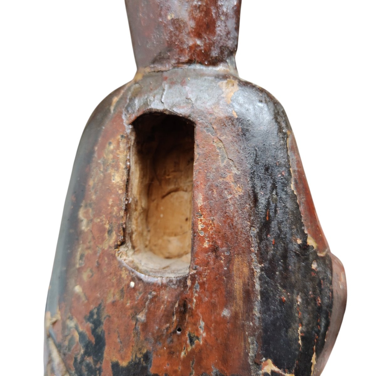 Statuetta in legno policromo  rappresentante Songzi Guanyin XVIII secolo-photo-6