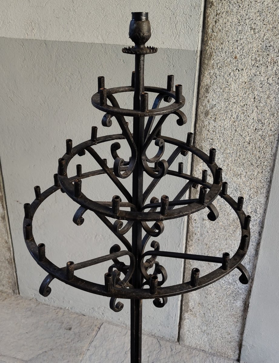 Grande porta candele in ferro inizio XX secolo-photo-1