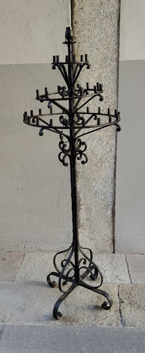Grande porta candele in ferro inizio XX secolo