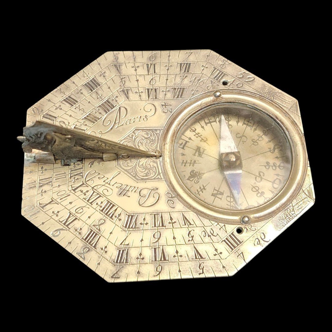 Orologio solare tascabile Butterfiel à Paris  1700 circa-photo-3