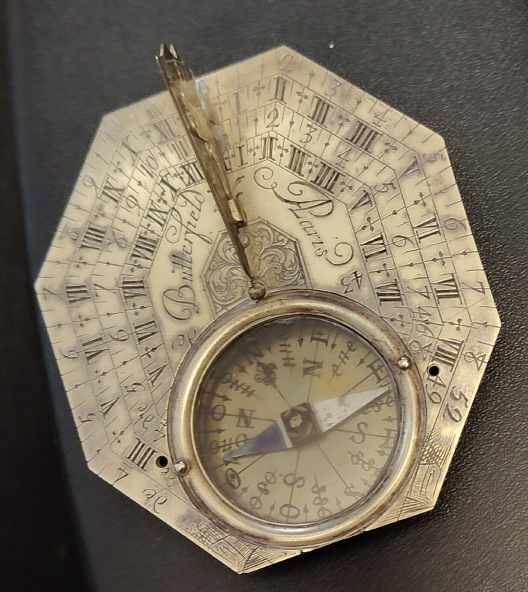 Orologio solare tascabile Butterfiel à Paris  1700 circa-photo-4