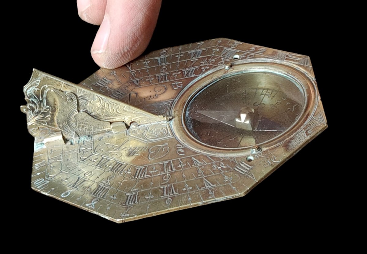Orologio solare tascabile Butterfiel à Paris  1700 circa-photo-1