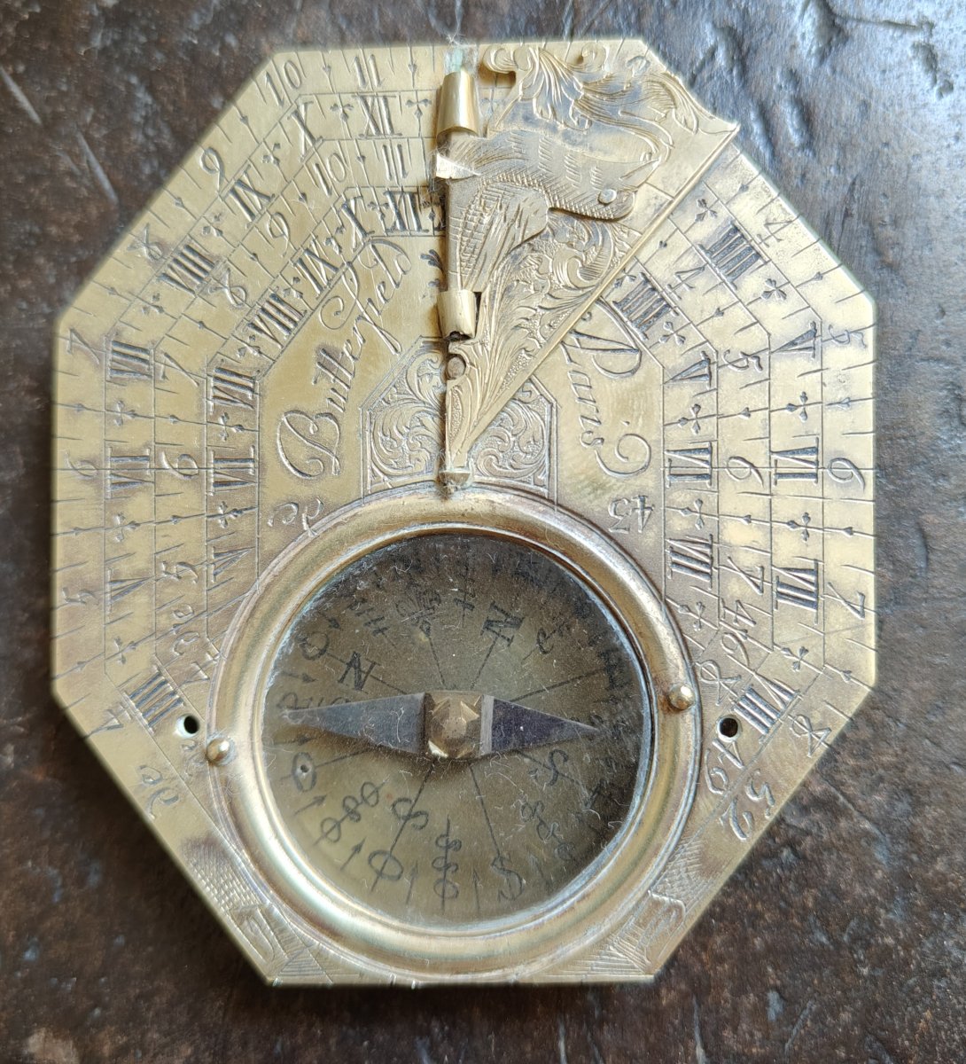 Orologio solare tascabile Butterfiel à Paris  1700 circa-photo-5