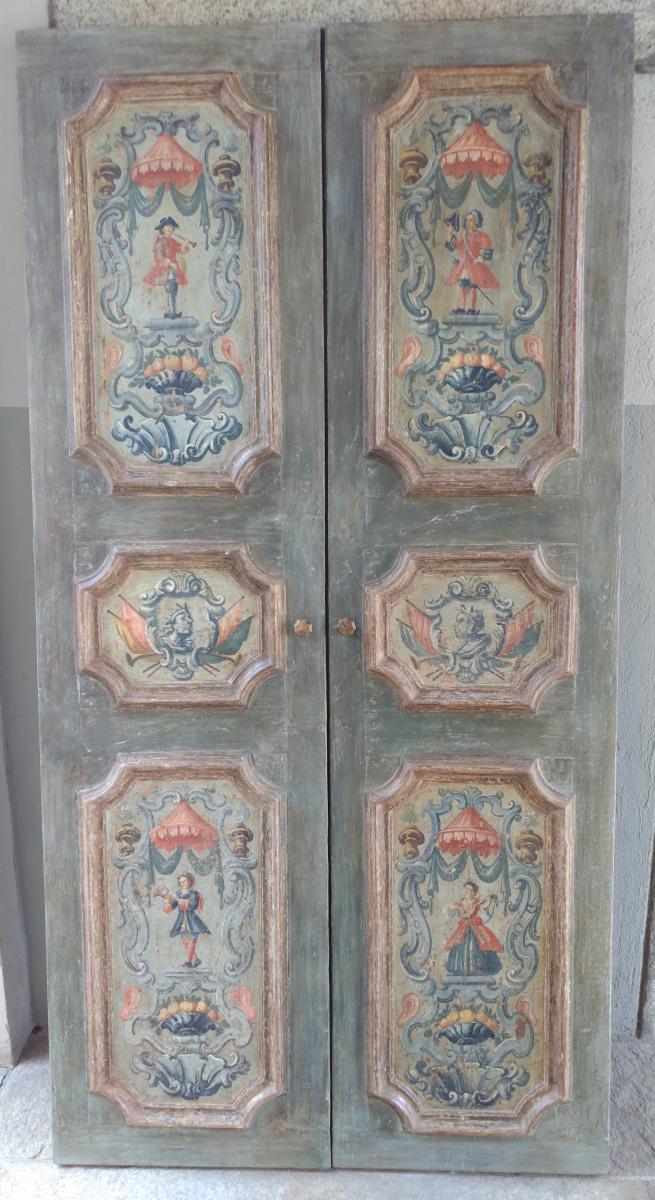 3 Portes Doubles Peintes XVIIIe Siècle
