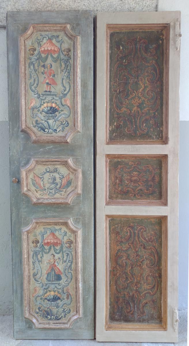 3 Portes Doubles Peintes XVIIIe Siècle-photo-2