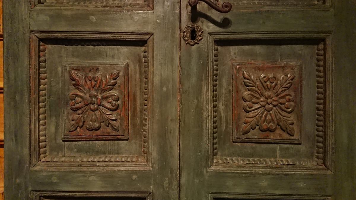 Porte d'Entrée Sculptée Et Peinte XVIIIe Siècle-photo-4