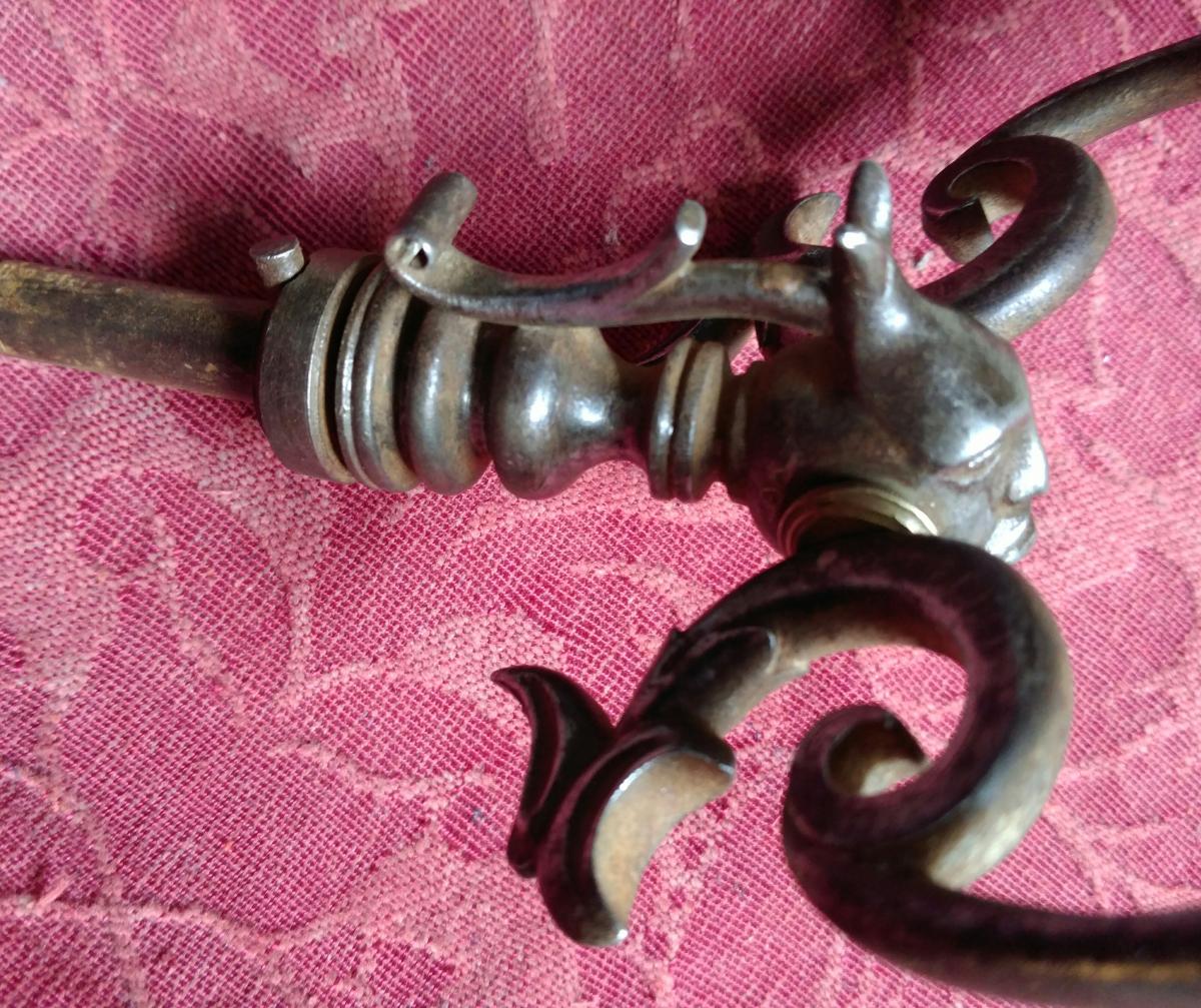 Heurtoir En Fer Forgé Forme De Démon-photo-3
